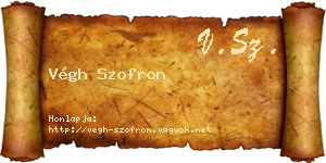 Végh Szofron névjegykártya